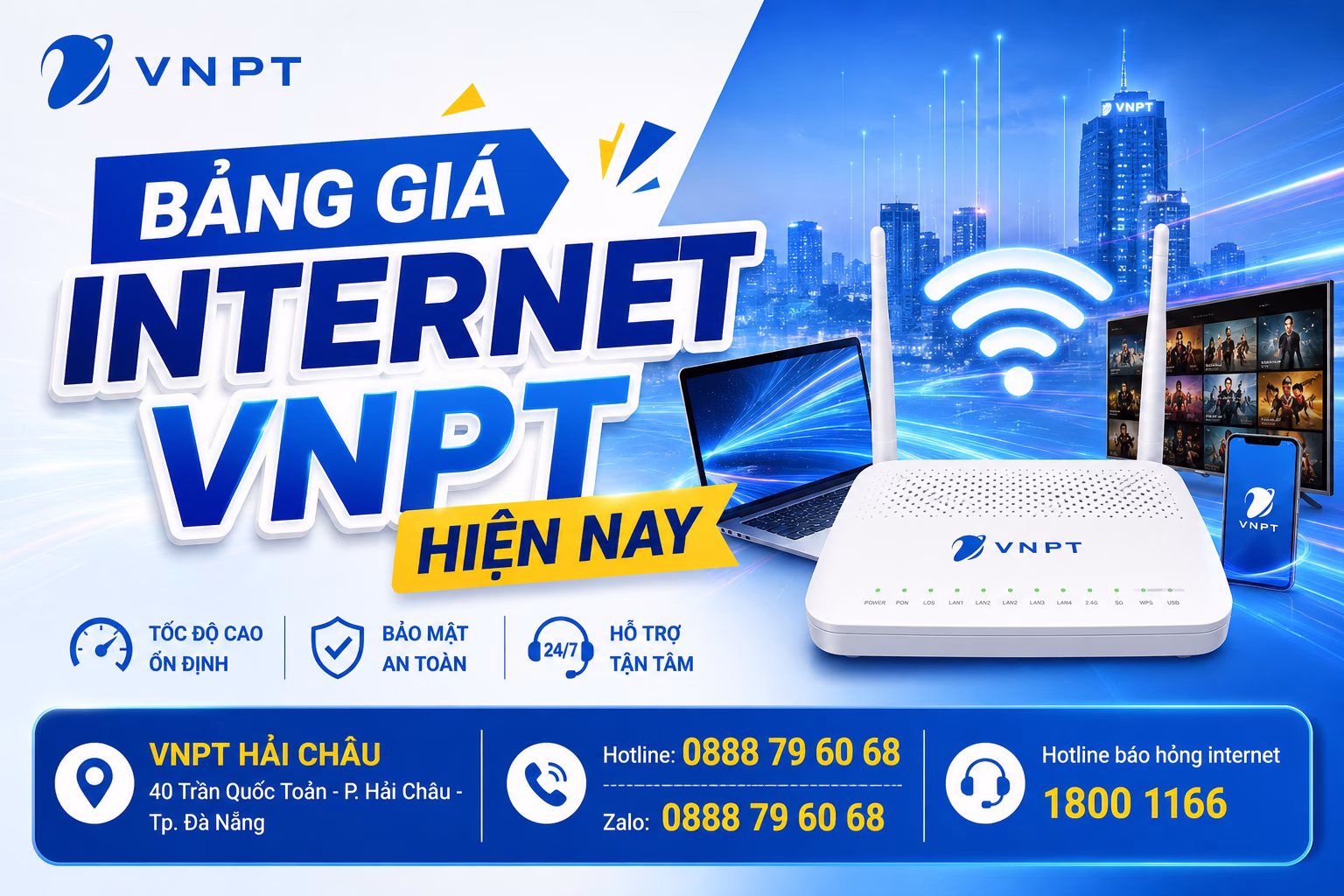 Bảng giá internet VNPT hiện nay