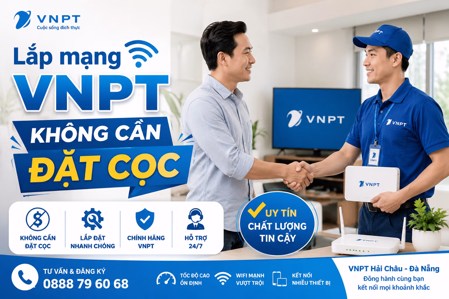 Lắp mạng VNPT không cần đặt cọc