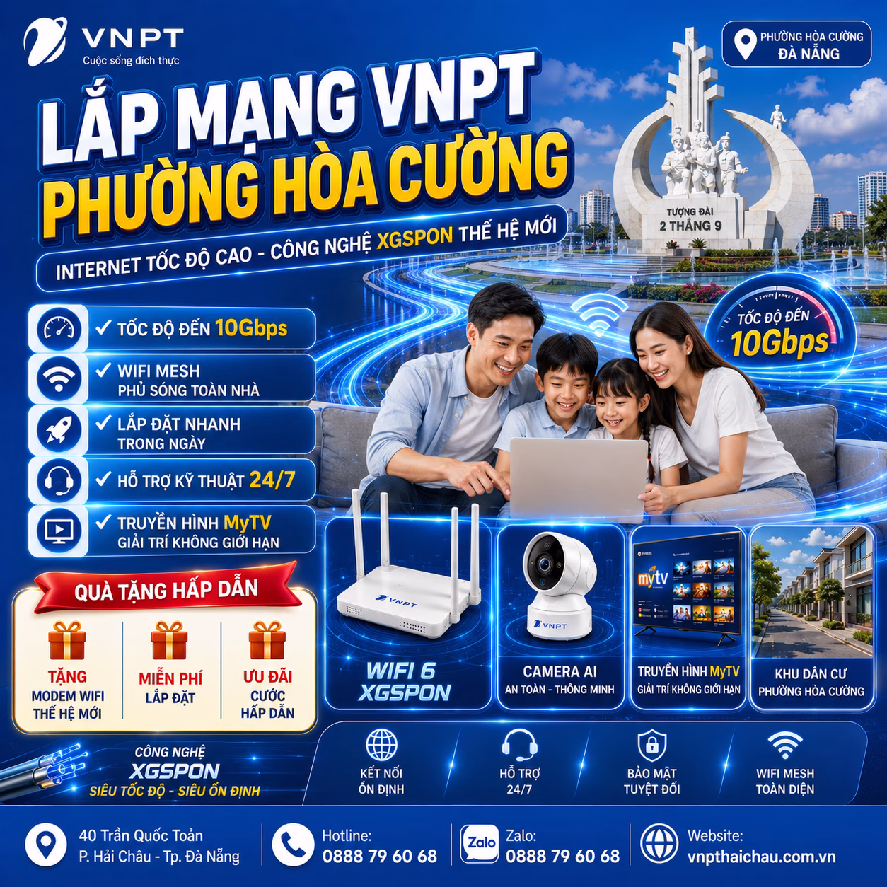 Lắp mạng VNPT phường Hòa Cường