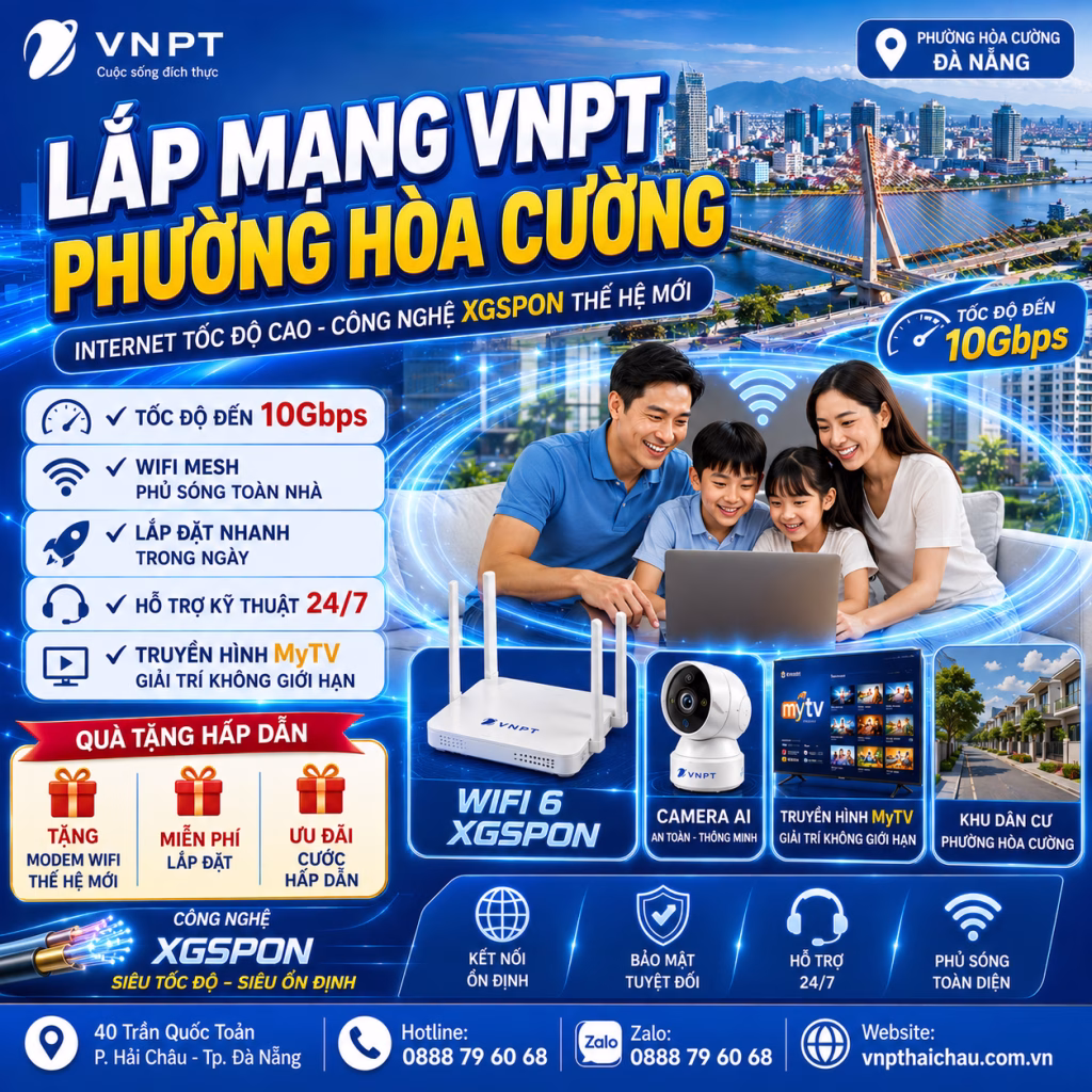 Lắp mạng VNPT phường Hòa Cường