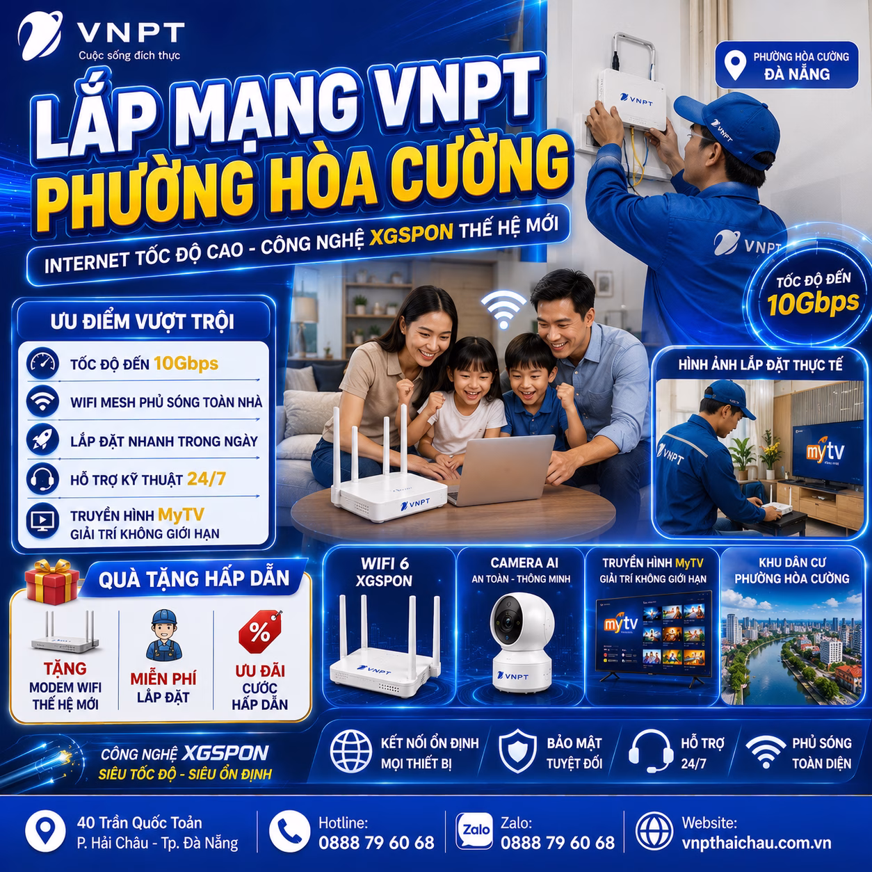 Lắp mạng VNPT phường Hòa Cường