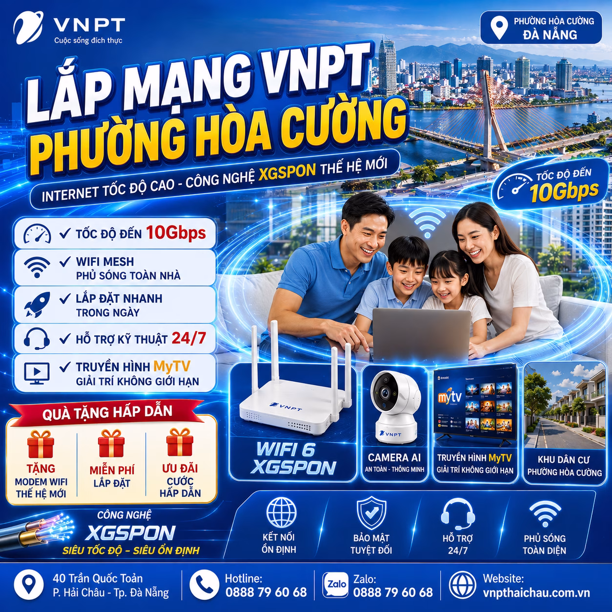 Lắp mạng VNPT phường Hòa Cường