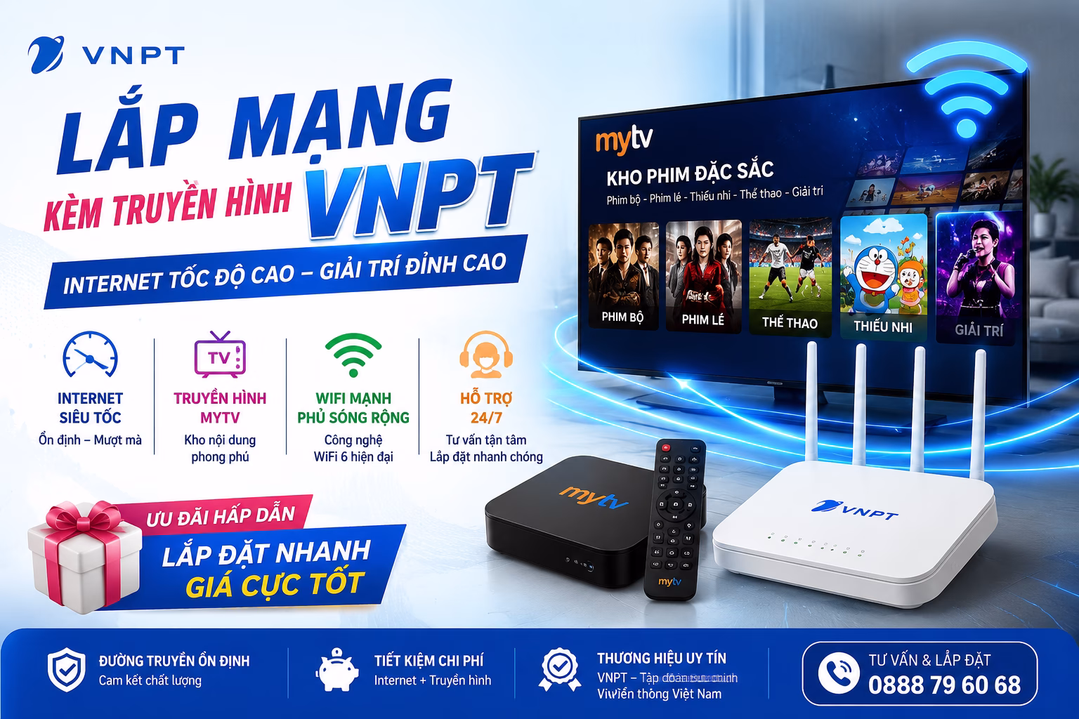 Lắp mạng kèm truyền hình VNPT