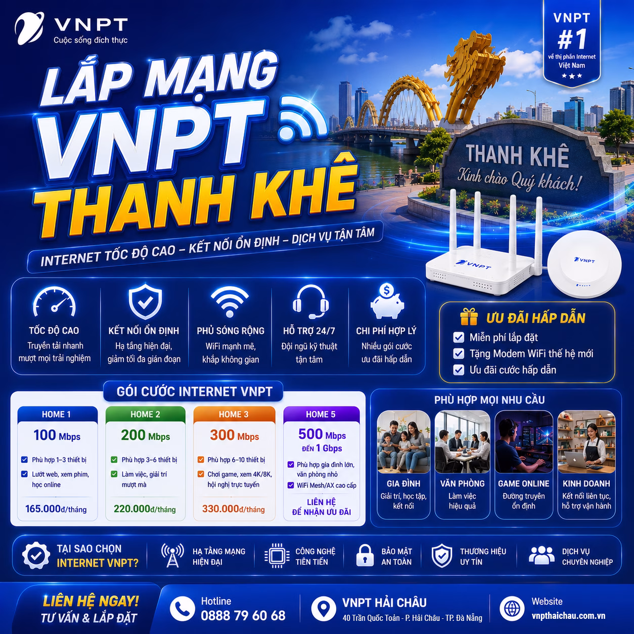 lắp mạng VNPT Thanh Khê